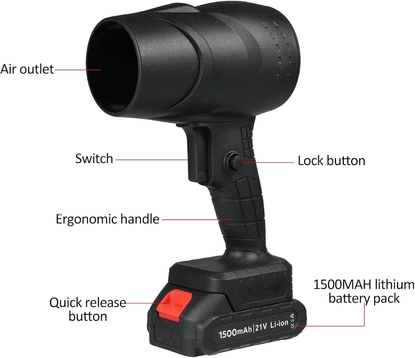 Air Blower Gun High Power Jet Blower All in One Waste Cleaner Vehicle Interior T_998 Gun Vehicle Interior Cleaner (300 g)