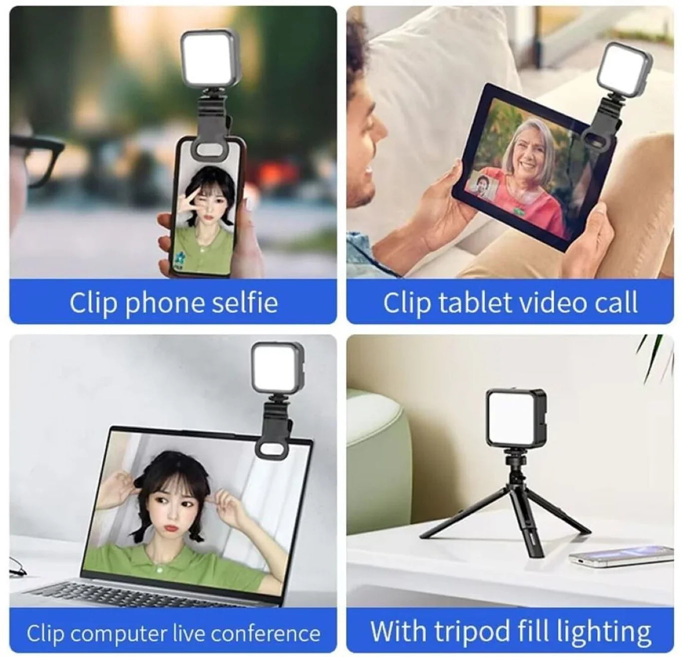 Mini Portable LED Selfie Video Light for Reels, Vlogging & Photography