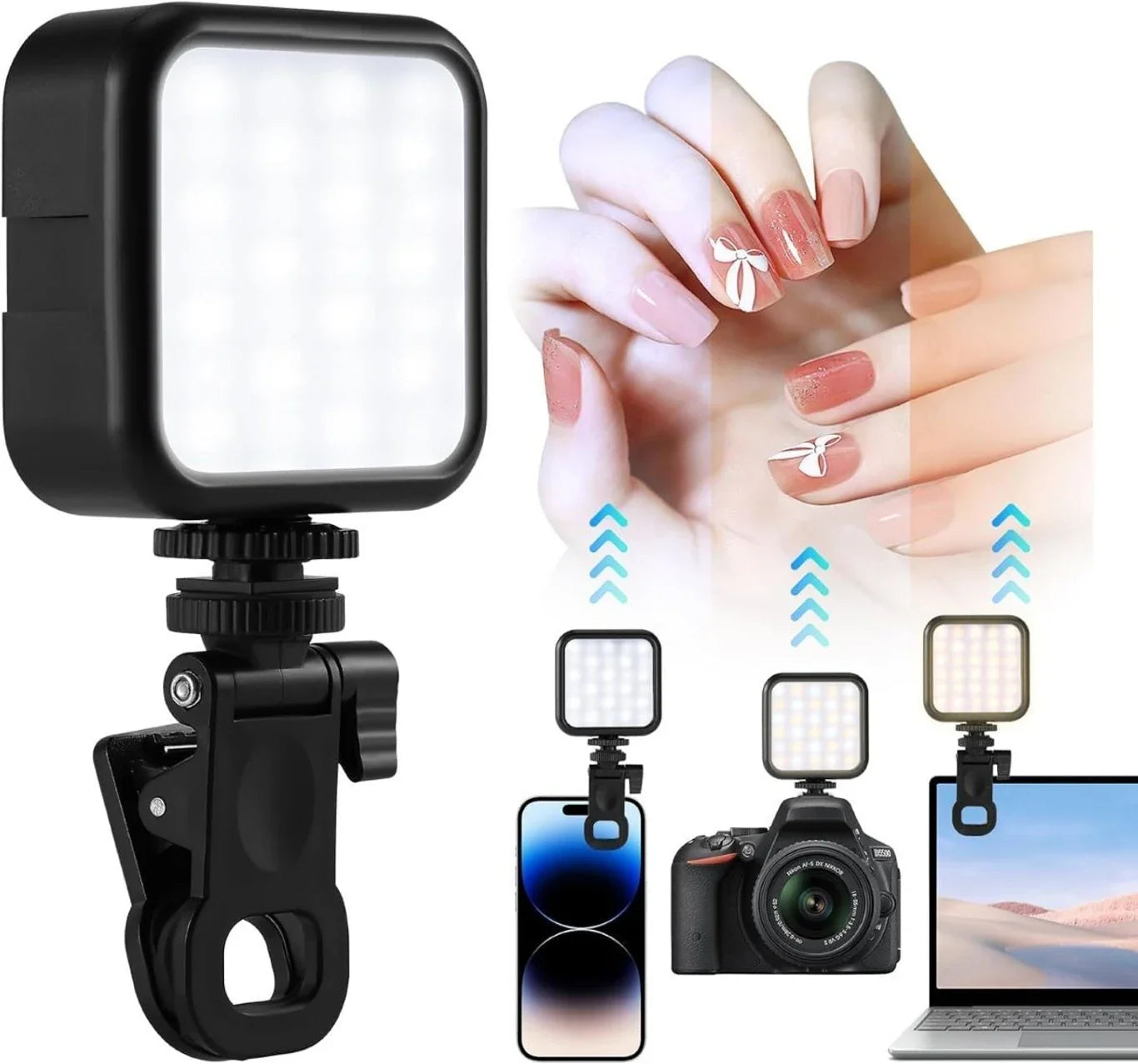 Mini Portable LED Selfie Video Light for Reels, Vlogging & Photography