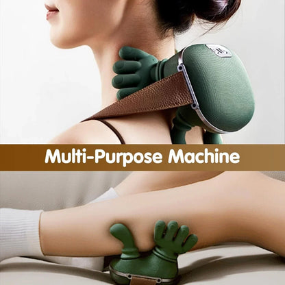 Shoulder and Neck Massager, Heated Massager, Neck Massager with Fingers, 4D Kneading Massager, Simulates a Real Palm Massager for Comfort, Relax Muscle Tension (Green) (S6)
