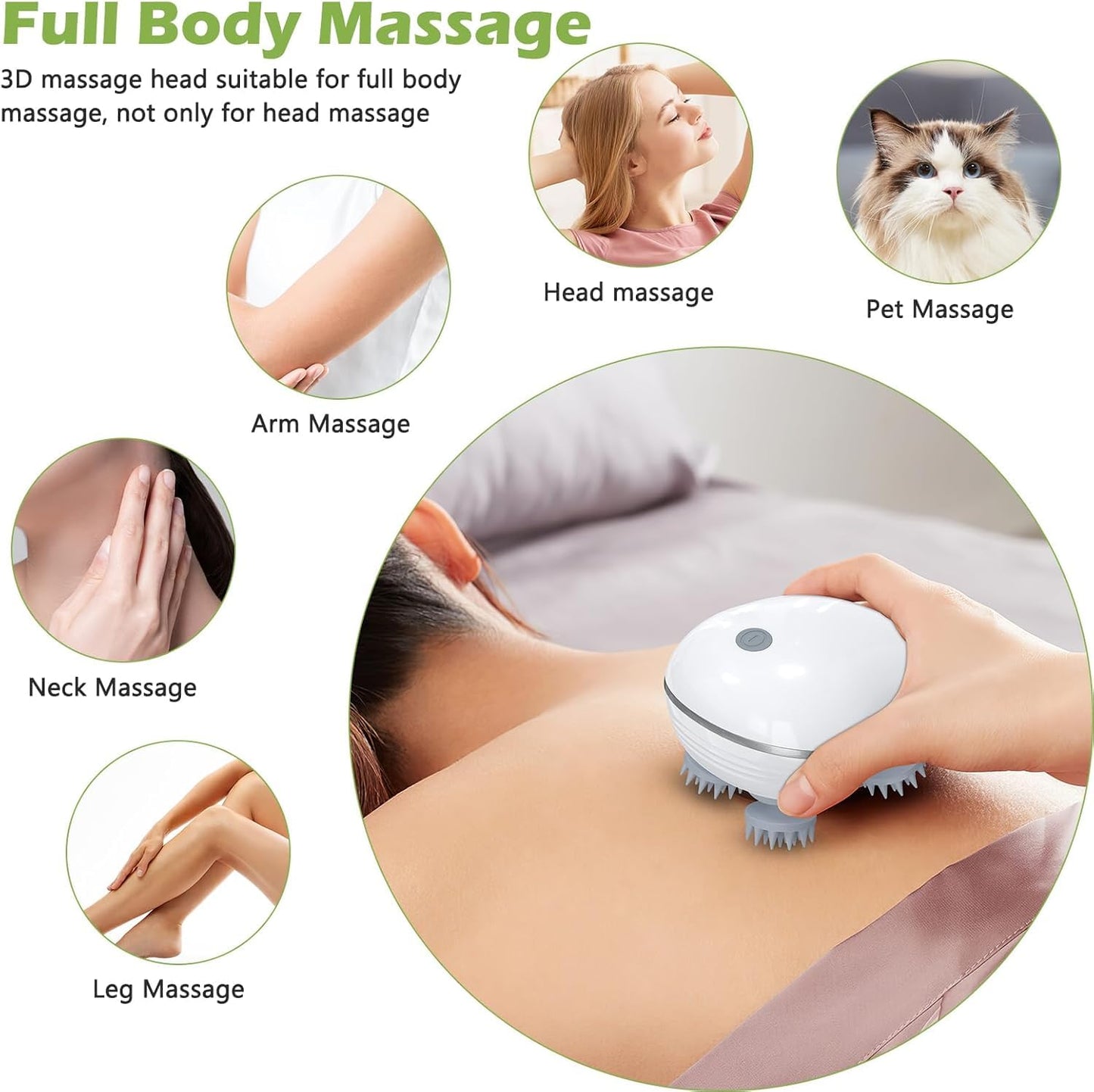 Smart Electric Scalp Massager – Hair Growth & Full Body Relief | Jelia Casa