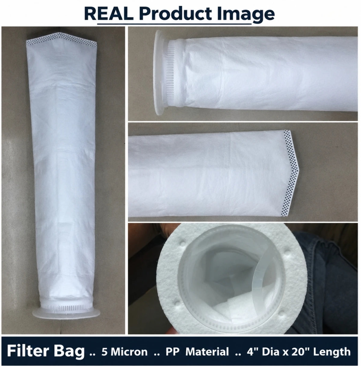 JELIACASA, Virgin Bag Filter 20-Inch For Water Tank with Balls (1.5-inch Inlet-Outlet) Solid Filter Cartridge (Pack of 1)
