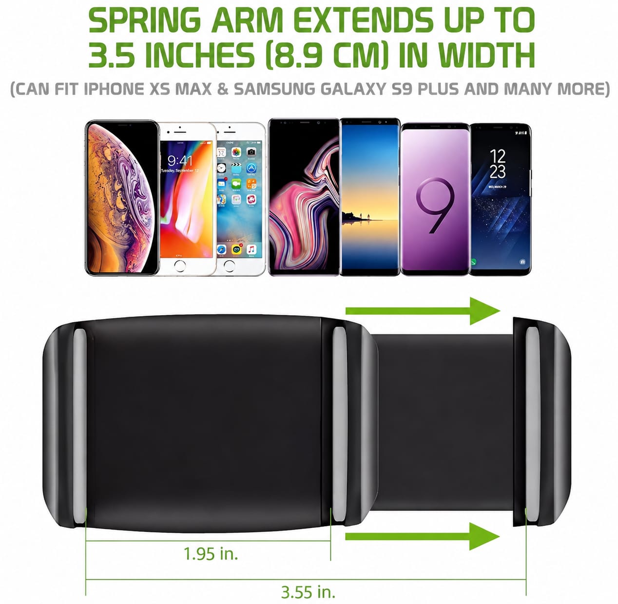 Car Rear View Mirror Phone Holder - Anti Shake Fall Prevention | 360 Degree Rotation | Adjustable Car Mount Holder for All Mobiles