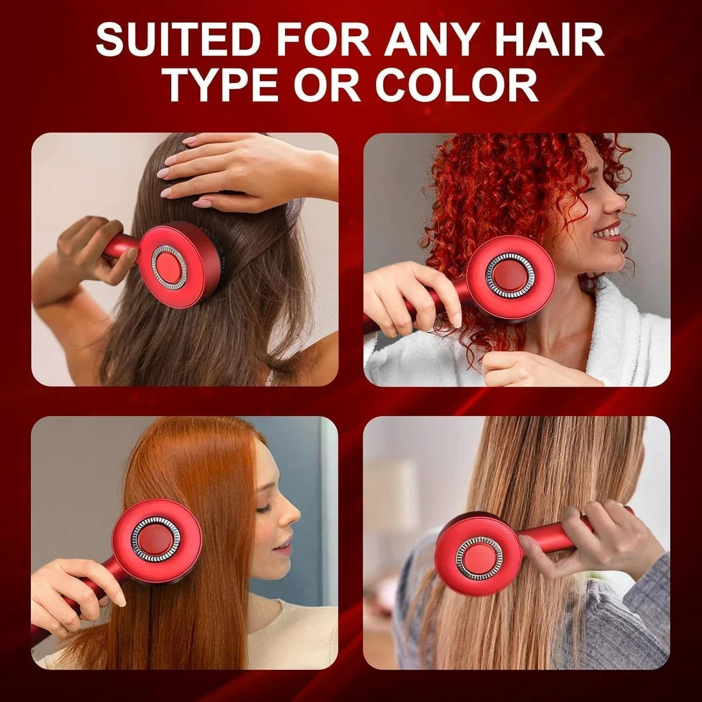 3-in-1 Hair Oil Applicator & Electric Scalp Massager Comb With Red Light For Hair Growth and Dandruff Control Massager (Multicolor)