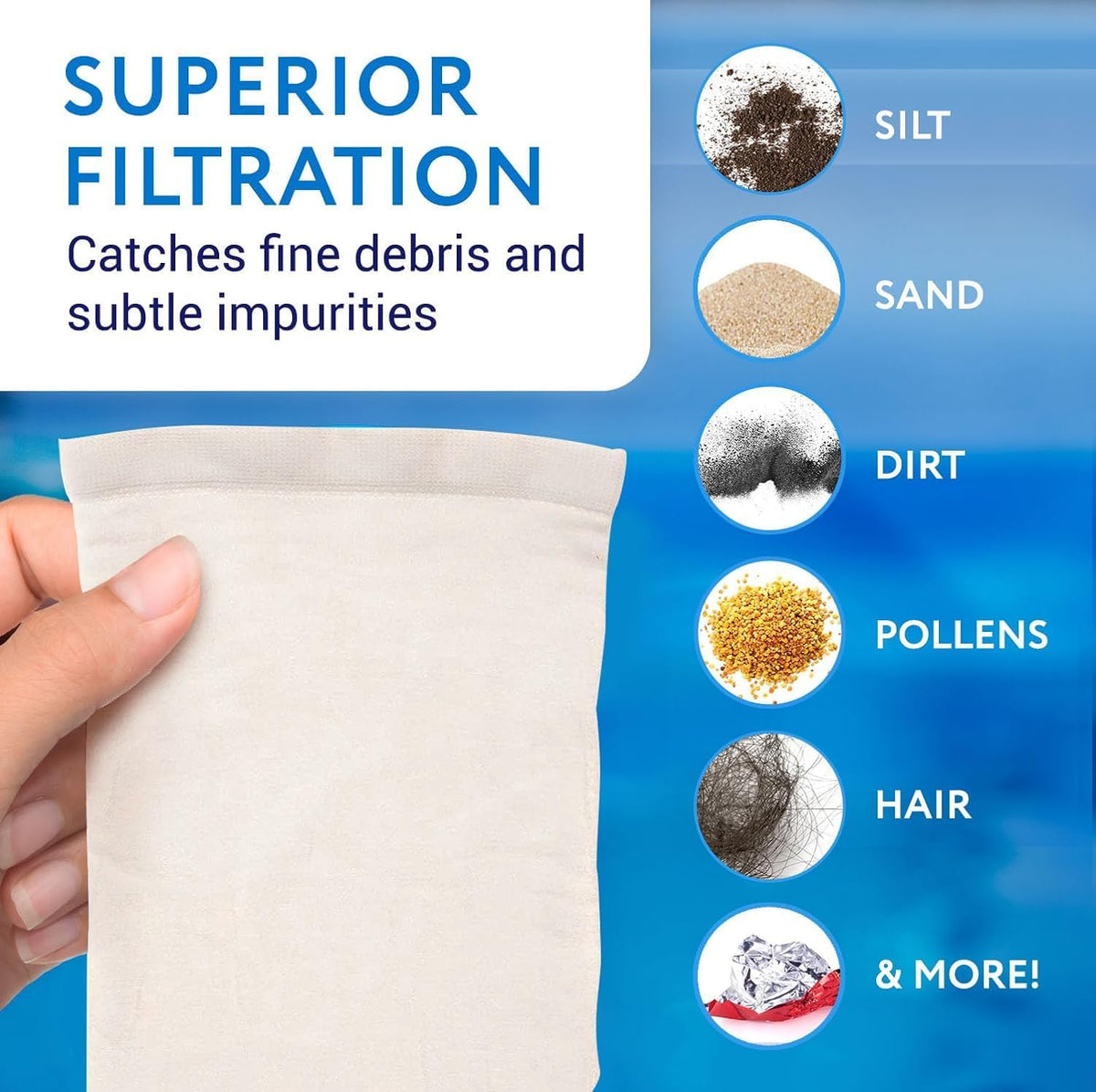 JELIACASA, Virgin Bag Filter 20-Inch For Water Tank with Balls (1.5-inch Inlet-Outlet) Solid Filter Cartridge (Pack of 1)