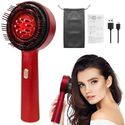 3-in-1 Hair Oil Applicator & Electric Scalp Massager Comb With Red Light For Hair Growth and Dandruff Control Massager (Multicolor)