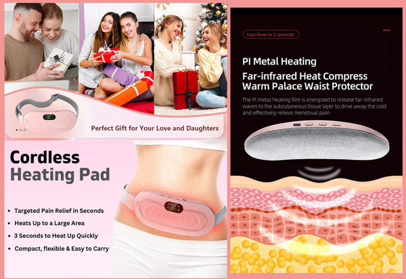 Jelia Casa Portable Menstrual Heating & Massage Belt